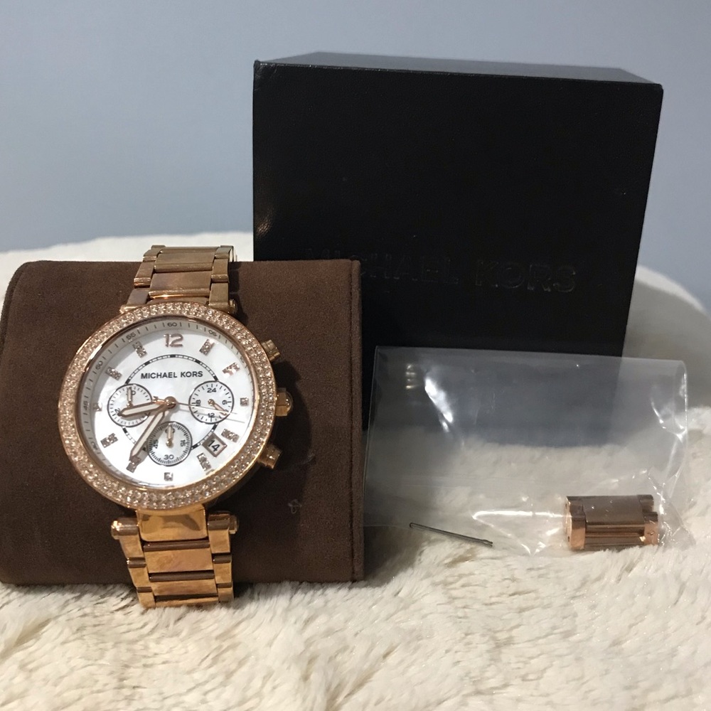 Rose Gold Michael Kors Women’s Watch with Box